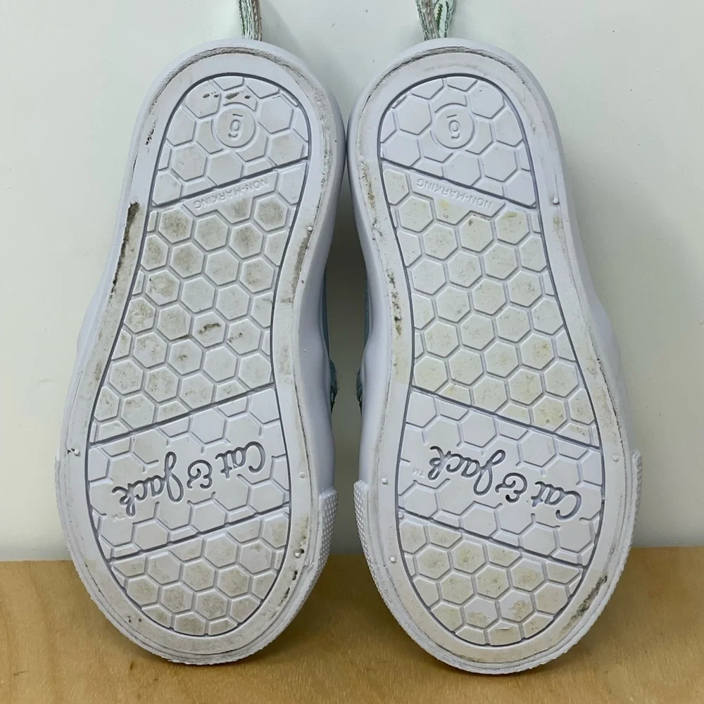 Cat & Jack Jozelle Twin Gore Shimmery Blue/Green Mermaid Slip On Sneakers Size 6